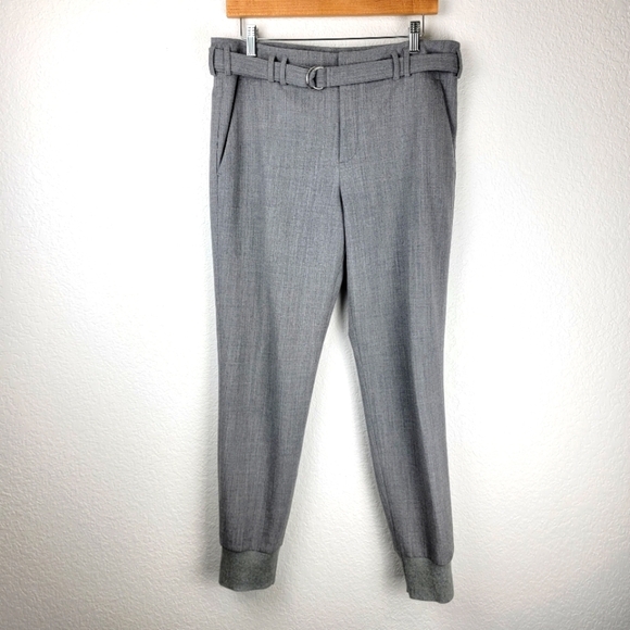 Vince Cashmere Wool Blend Belted Joggers Gray 10 - Picture 3 of 11